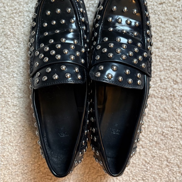 Zara Shoes - Zara Black Studded Women’s Loafers